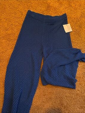 NWT Blue Open-Knit Lounge Pants